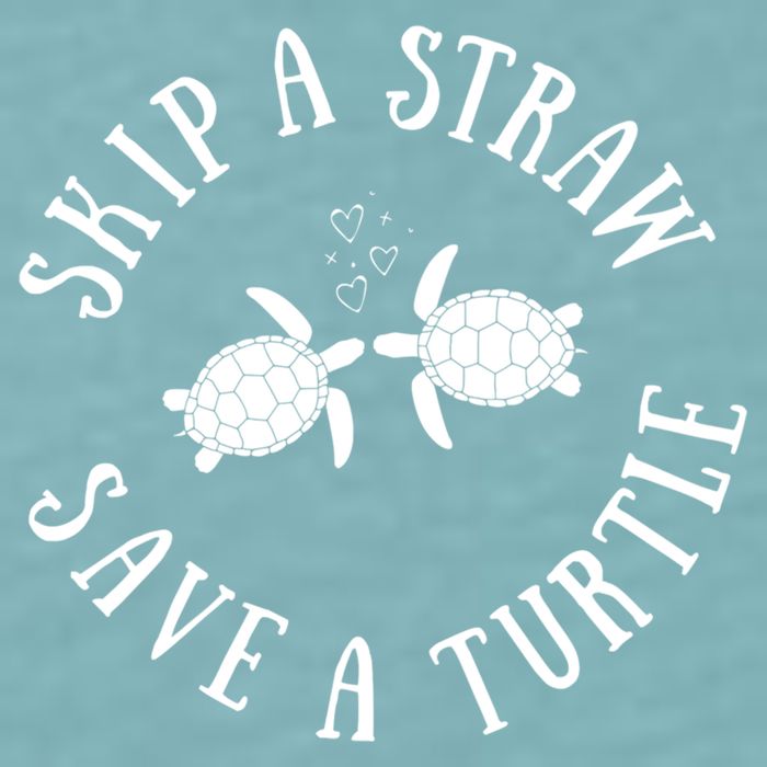 Skip A Straw Save A Turtle Cute Turtle Graphic Gift Sueded Cloud Jersey T-Shirt