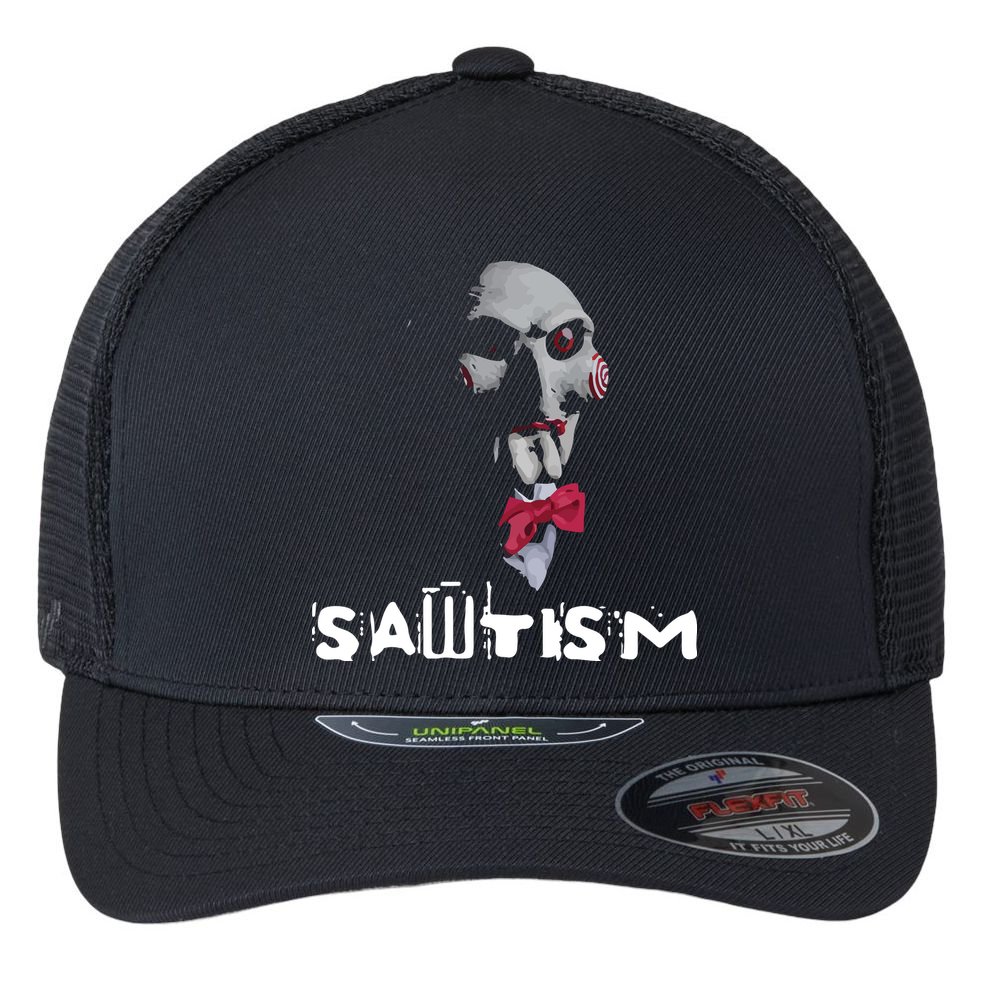 Sawtism Autism Flexfit Unipanel Trucker Cap