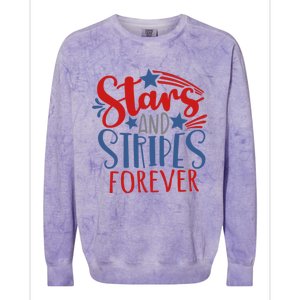 Stars And Stripes Forever Gift For Fourth Of July Gift Colorblast Crewneck Sweatshirt