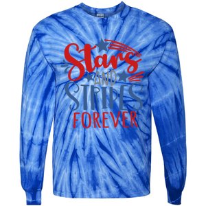 Stars And Stripes Forever Gift For Fourth Of July Gift Tie-Dye Long Sleeve Shirt