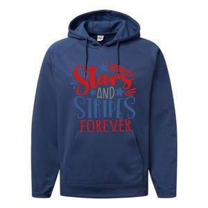 Stars And Stripes Forever Gift For Fourth Of July Gift Performance Fleece Hoodie