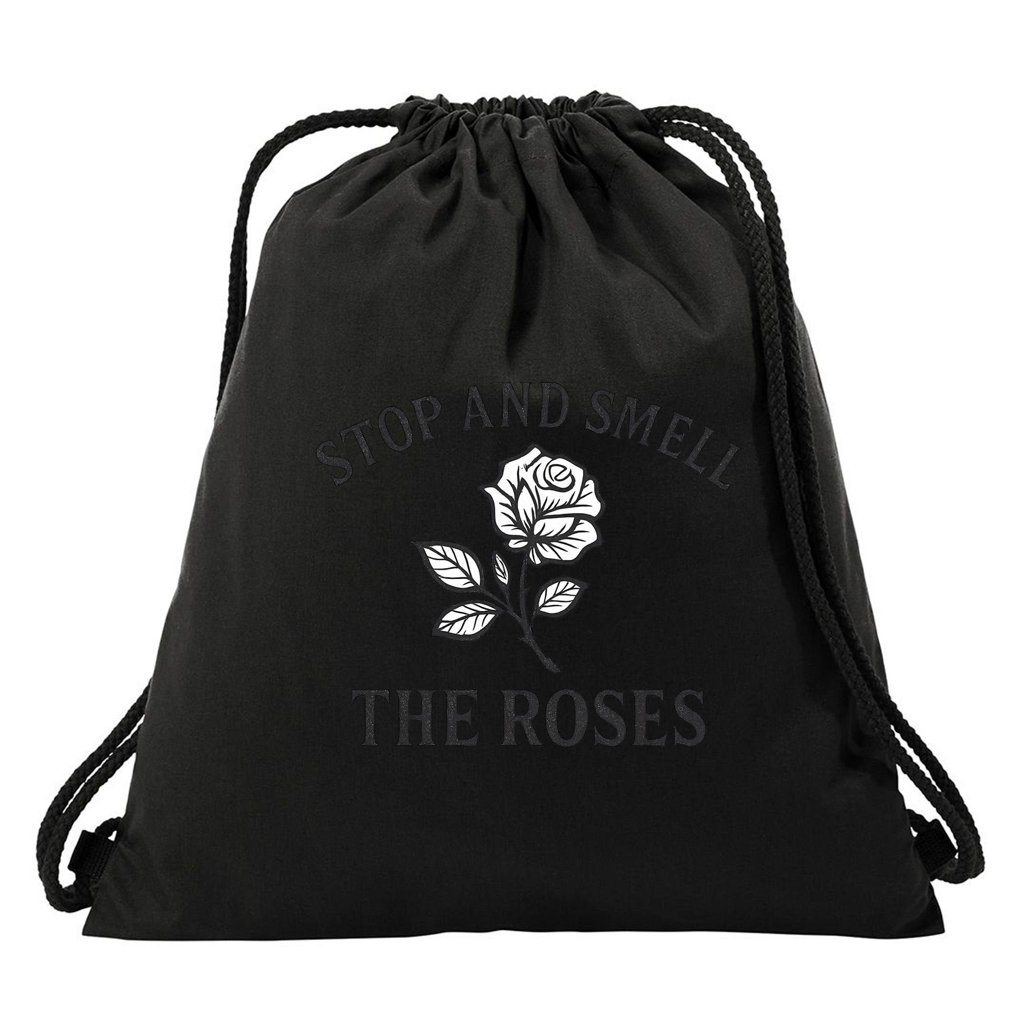 Stop and Smell the Roses Drawstring Bag