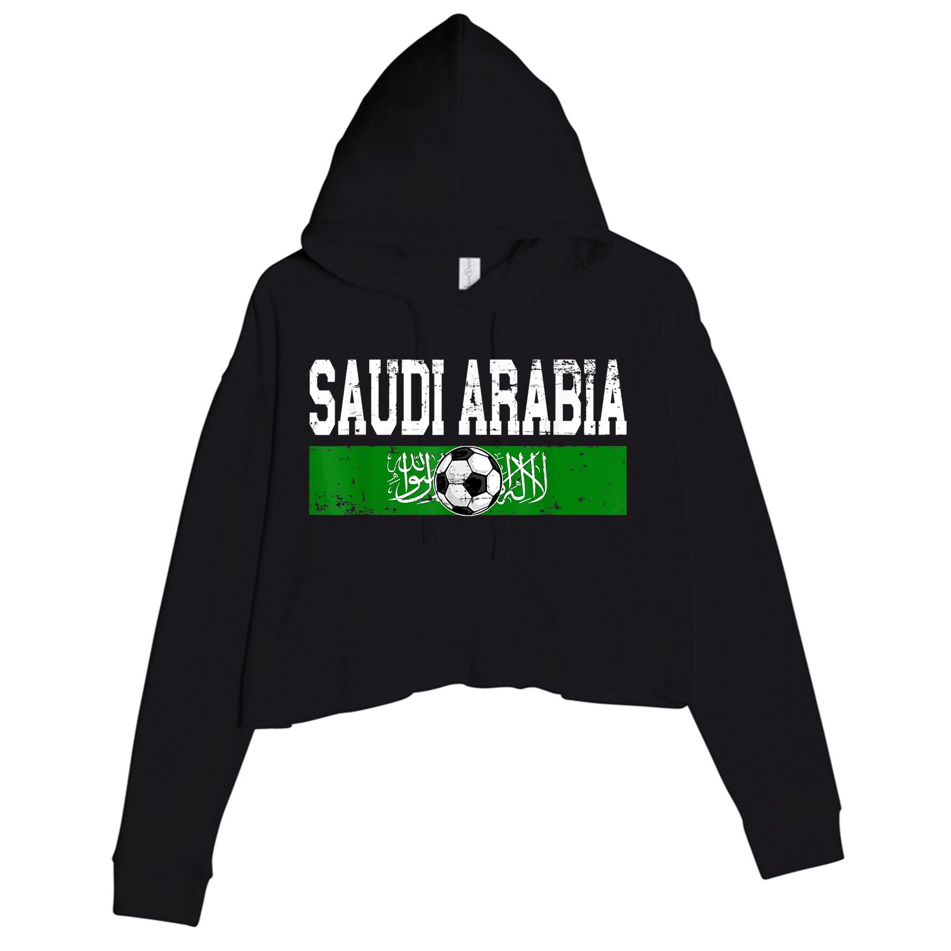 Saudi Arabia Saudis Flag Soccer Jersey Football Lovers Crop Fleece Hoodie