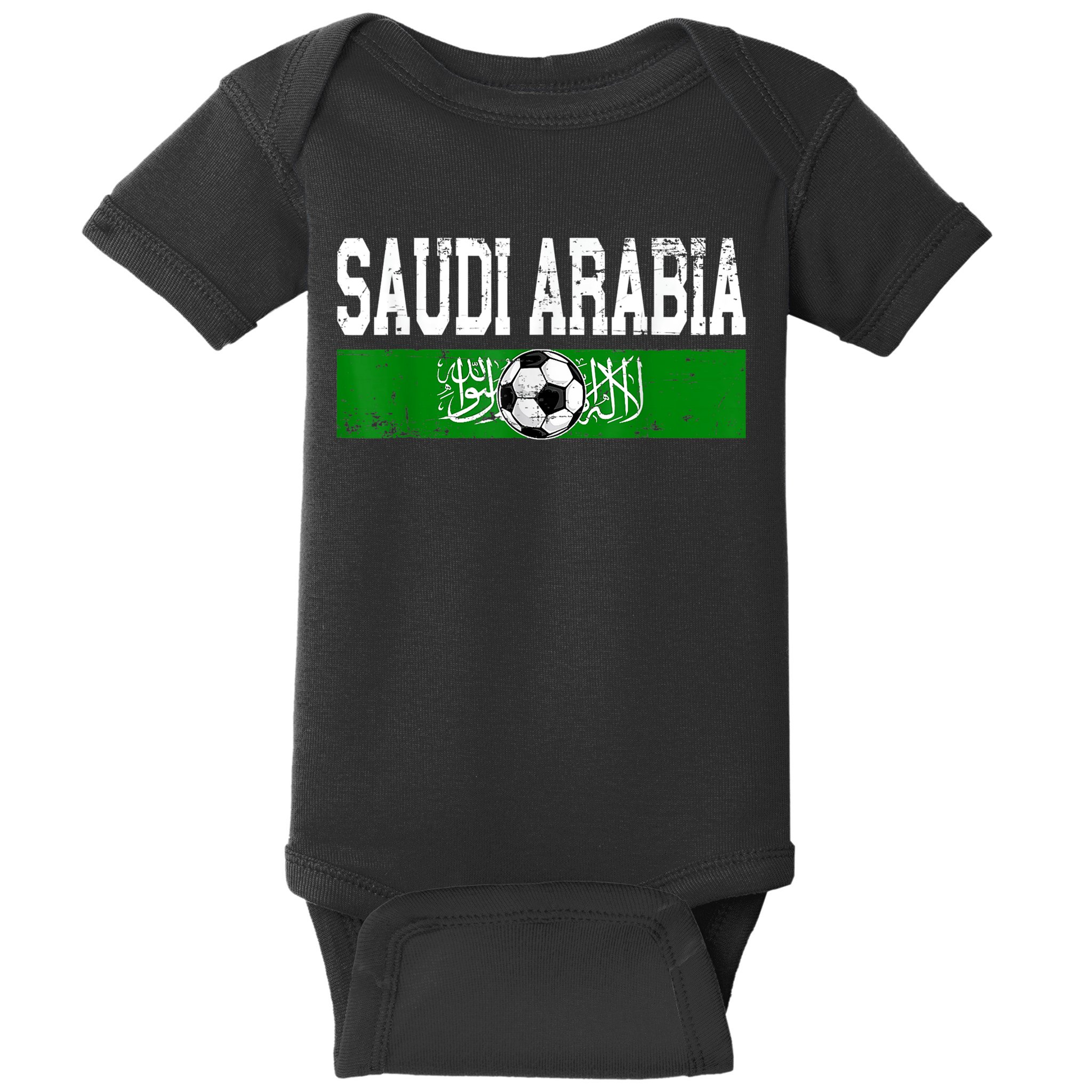 Saudi Arabia Saudis Flag Soccer Jersey Football Lovers Baby Bodysuit