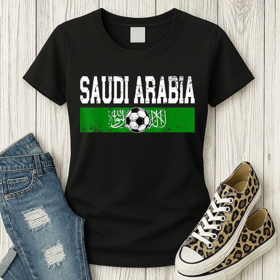 Saudi Arabia Saudis Flag Soccer Jersey Football Lovers Womens T-Shirt