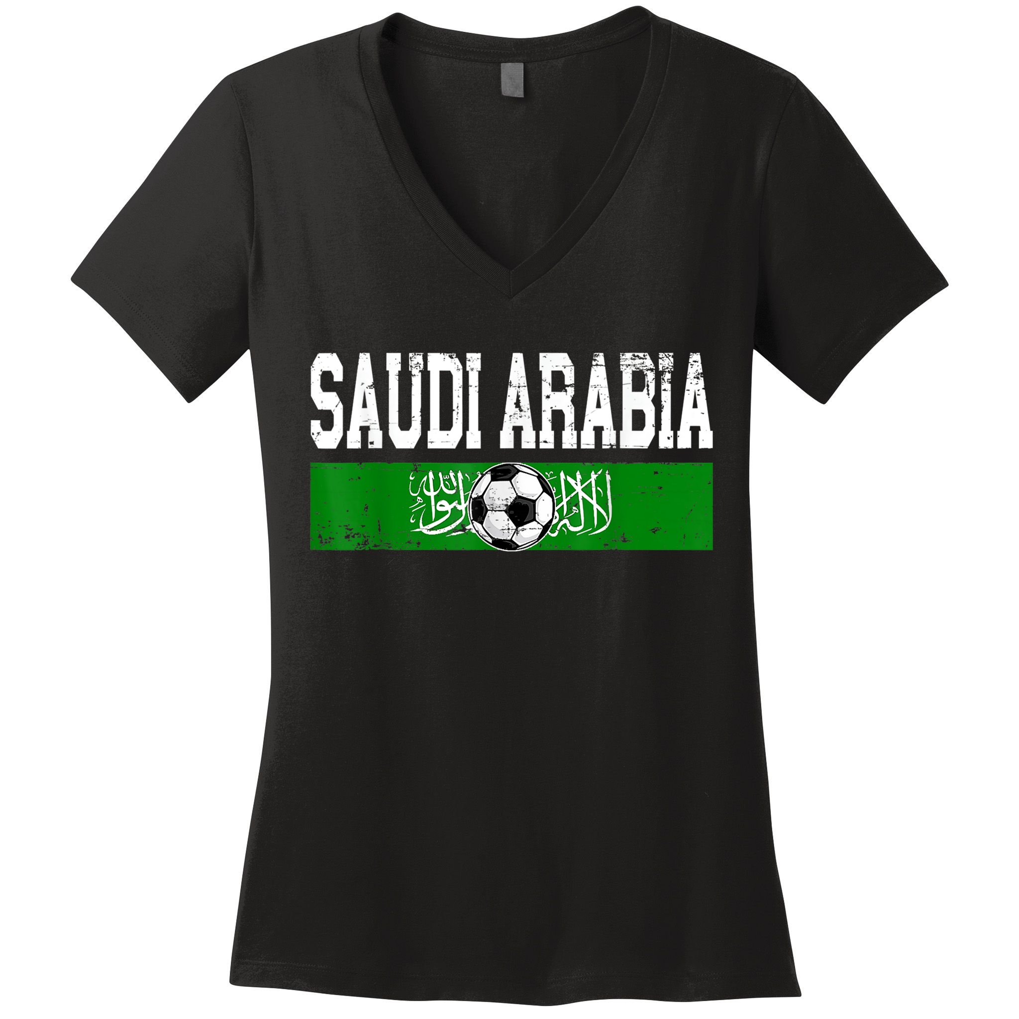 Saudi Arabia Saudis Flag Soccer Jersey Football Lovers Women's V-Neck T-Shirt