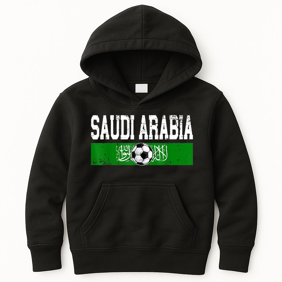 Saudi Arabia Saudis Flag Soccer Jersey Football Lovers Kids Hoodie
