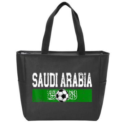 Saudi Arabia Saudis Flag Soccer Jersey Football Lovers Zip Tote Bag