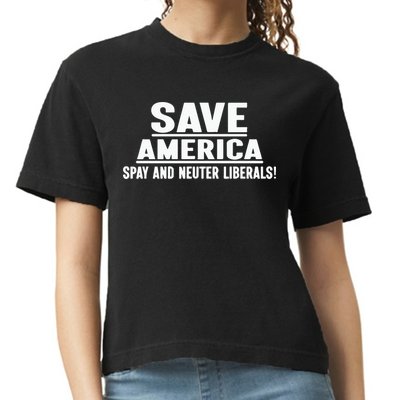 Save America Spay And Neuter Liberals Comfort Colors Boxy T-Shirt