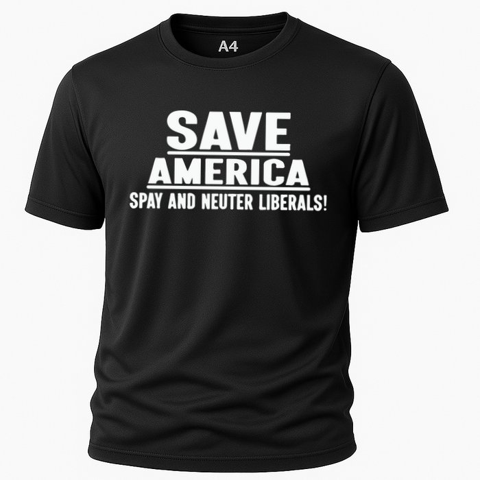 Save America Spay And Neuter Liberals Cooling Performance Crew T-Shirt