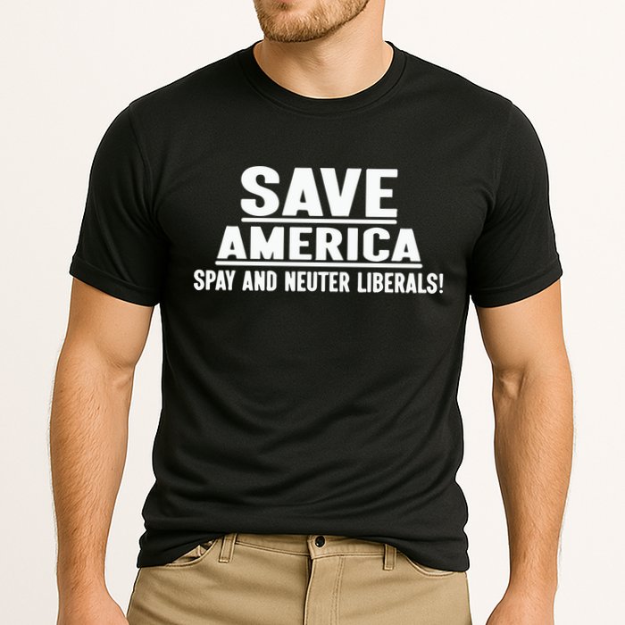 Save America Spay And Neuter Liberals Cooling Performance Crew T-Shirt