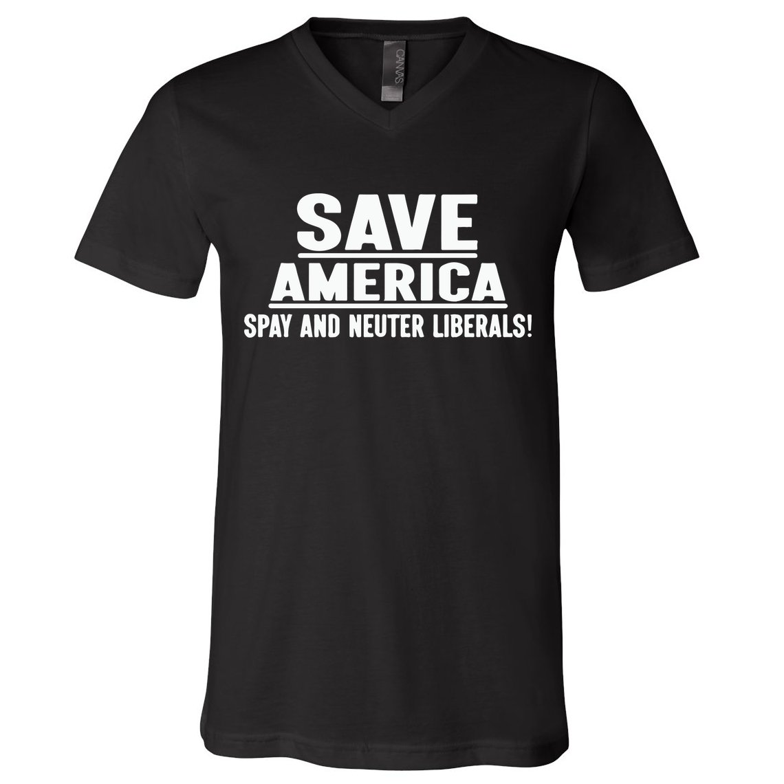 Save America Spay And Neuter Liberals V-Neck T-Shirt