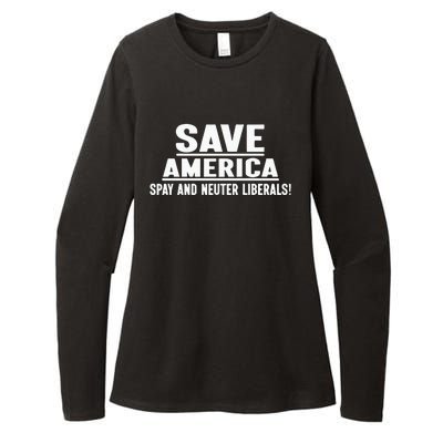 Save America Spay And Neuter Liberals Womens CVC Long Sleeve Shirt