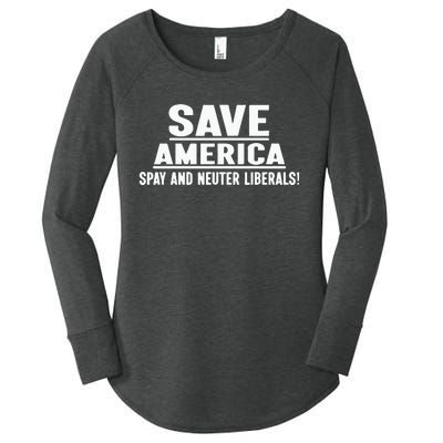 Save America Spay And Neuter Liberals Women's Perfect Tri Tunic Long Sleeve Shirt