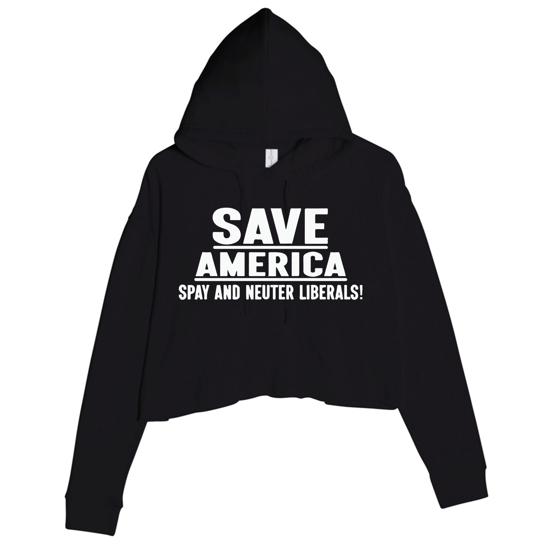 Save America Spay And Neuter Liberals Crop Fleece Hoodie