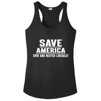 Save America Spay And Neuter Liberals Ladies PosiCharge Competitor Racerback Tank