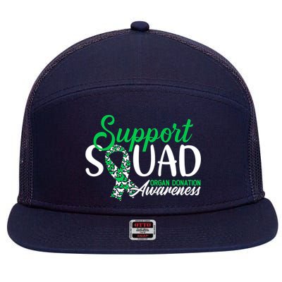 Support Awareness Squad I Transplant Survivor Organ Donation Premium 7 Panel Mesh Trucker Snapback Hat