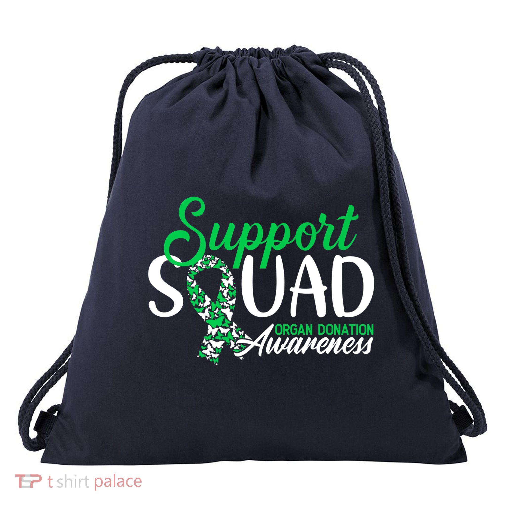 Support Awareness Squad I Transplant Survivor Organ Donation Premium Drawstring Bag