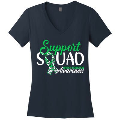 Support Awareness Squad I Transplant Survivor Organ Donation Premium Women's V-Neck T-Shirt