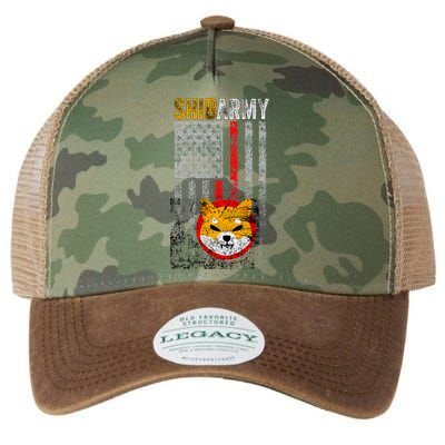 Shiba Army, Shiba Inu Coin With American Flag Legacy Tie Dye Trucker Hat