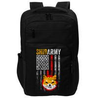Shiba Army, Shiba Inu Coin With American Flag Impact Tech Backpack