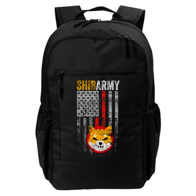 Shiba Army, Shiba Inu Coin With American Flag Daily Commute Backpack