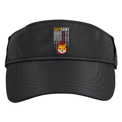 Shiba Army, Shiba Inu Coin With American Flag Adult Drive Performance Visor