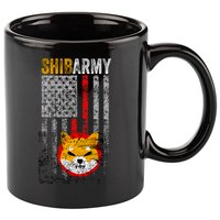 Shiba Army, Shiba Inu Coin With American Flag 11oz C Handle Ceramic Mug