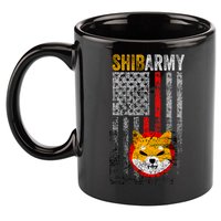 Shiba Army, Shiba Inu Coin With American Flag 11oz C Handle Ceramic Mug