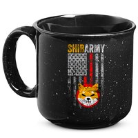 Shiba Army, Shiba Inu Coin With American Flag 15oz Campfire Ceramic Mug