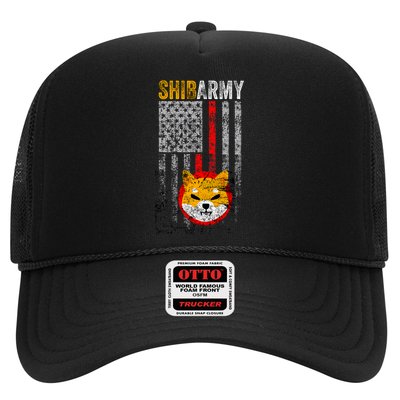 Shiba Army, Shiba Inu Coin With American Flag Trucker Hat