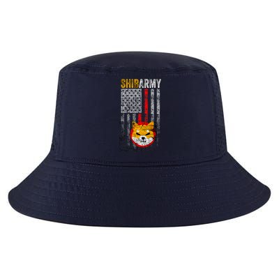 Shiba Army, Shiba Inu Coin With American Flag Cool Comfort Performance Bucket Hat