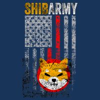 Shiba Army, Shiba Inu Coin With American Flag 7 Panel Mesh Trucker Snapback Hat