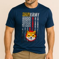 Shiba Army, Shiba Inu Coin With American Flag Performance Shirt