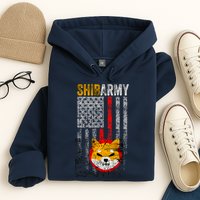 Shiba Army, Shiba Inu Coin With American Flag Hoodie