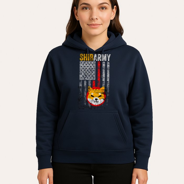 Shiba Army, Shiba Inu Coin With American Flag Hoodie