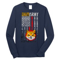 Shiba Army, Shiba Inu Coin With American Flag Long Sleeve Shirt