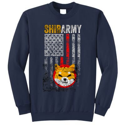 Shiba Army, Shiba Inu Coin With American Flag Sweatshirt