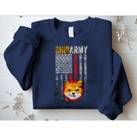 Shiba Army, Shiba Inu Coin With American Flag Sweatshirt