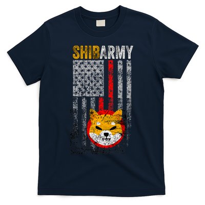 Shiba Army, Shiba Inu Coin With American Flag T-Shirt