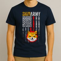 Shiba Army, Shiba Inu Coin With American Flag T-Shirt