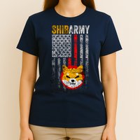 Shiba Army, Shiba Inu Coin With American Flag T-Shirt