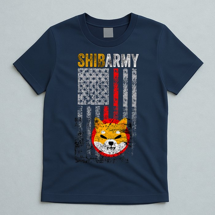 Shiba Army, Shiba Inu Coin With American Flag T-Shirt