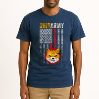 Shiba Army, Shiba Inu Coin With American Flag Tall T-Shirt
