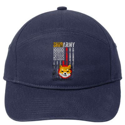 Shiba Army, Shiba Inu Coin With American Flag 7-Panel Snapback Hat