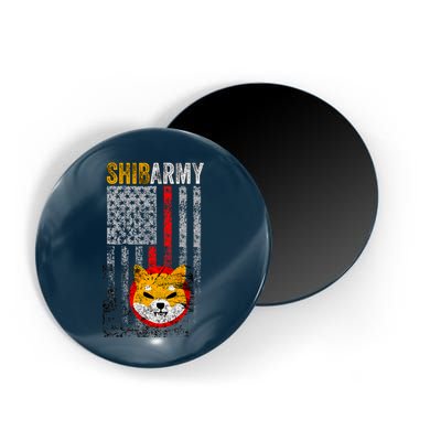 Shiba Army, Shiba Inu Coin With American Flag Magnet