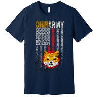 Shiba Army, Shiba Inu Coin With American Flag Premium T-Shirt