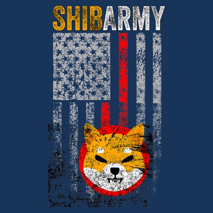 Shiba Army, Shiba Inu Coin With American Flag Premium T-Shirt