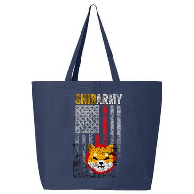 Shiba Army, Shiba Inu Coin With American Flag 25L Jumbo Tote