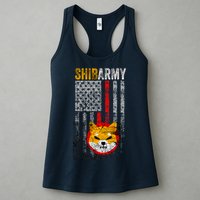 Shiba Army, Shiba Inu Coin With American Flag Womens Tank Top